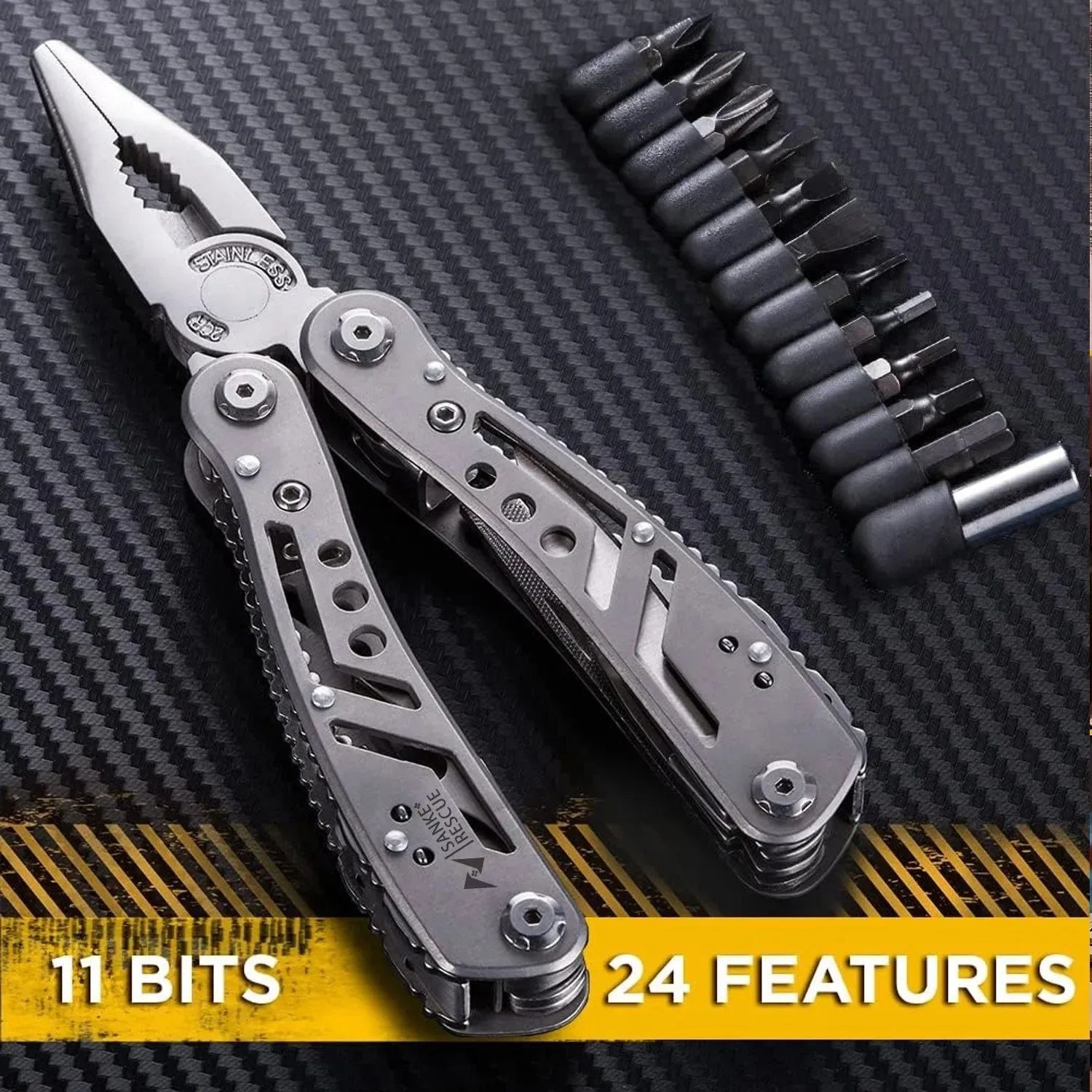 Portable Pocket Multitool - Essential Stainless Steel Gear for Outdoor Survival - Trekker Essentials