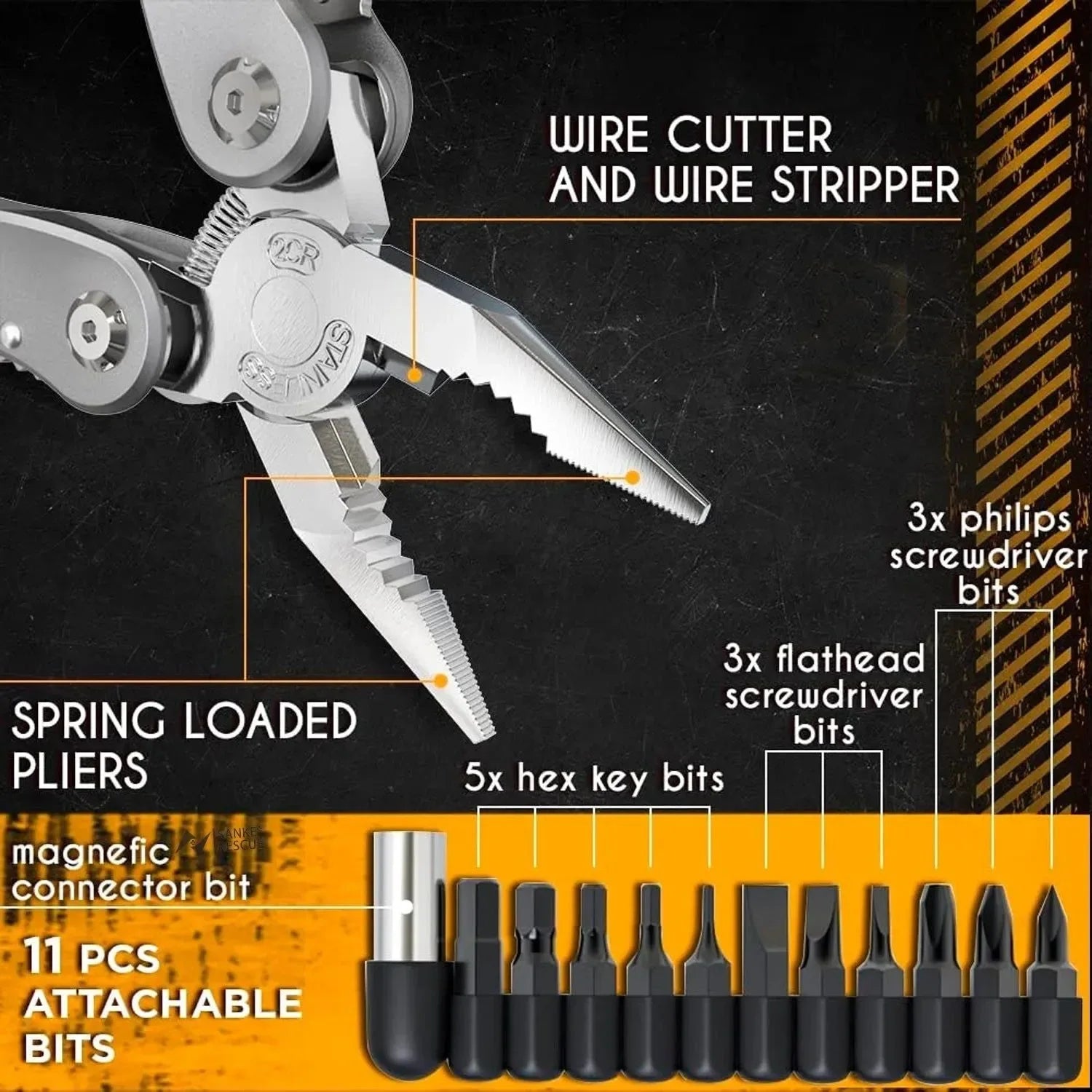 Portable Pocket Multitool - Essential Stainless Steel Gear for Outdoor Survival - Trekker Essentials