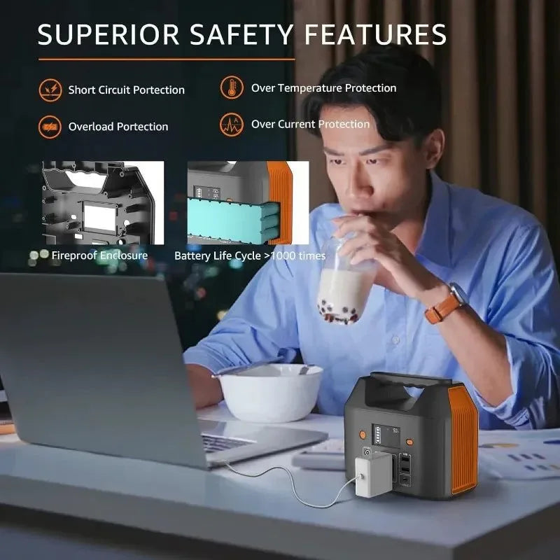 Portable Power Station 150W 155Wh – 42000mAh Solar Generator with 6 Outputs & AC Outlet - Trekker Essentials