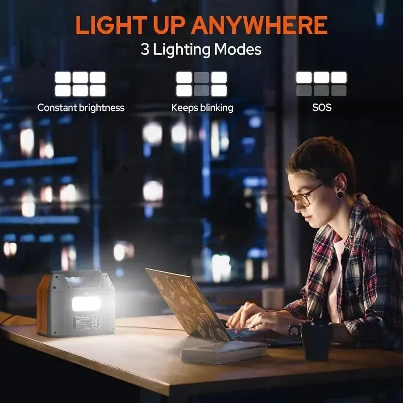 Portable Power Station 150W 155Wh – 42000mAh Solar Generator with 6 Outputs & AC Outlet - Trekker Essentials