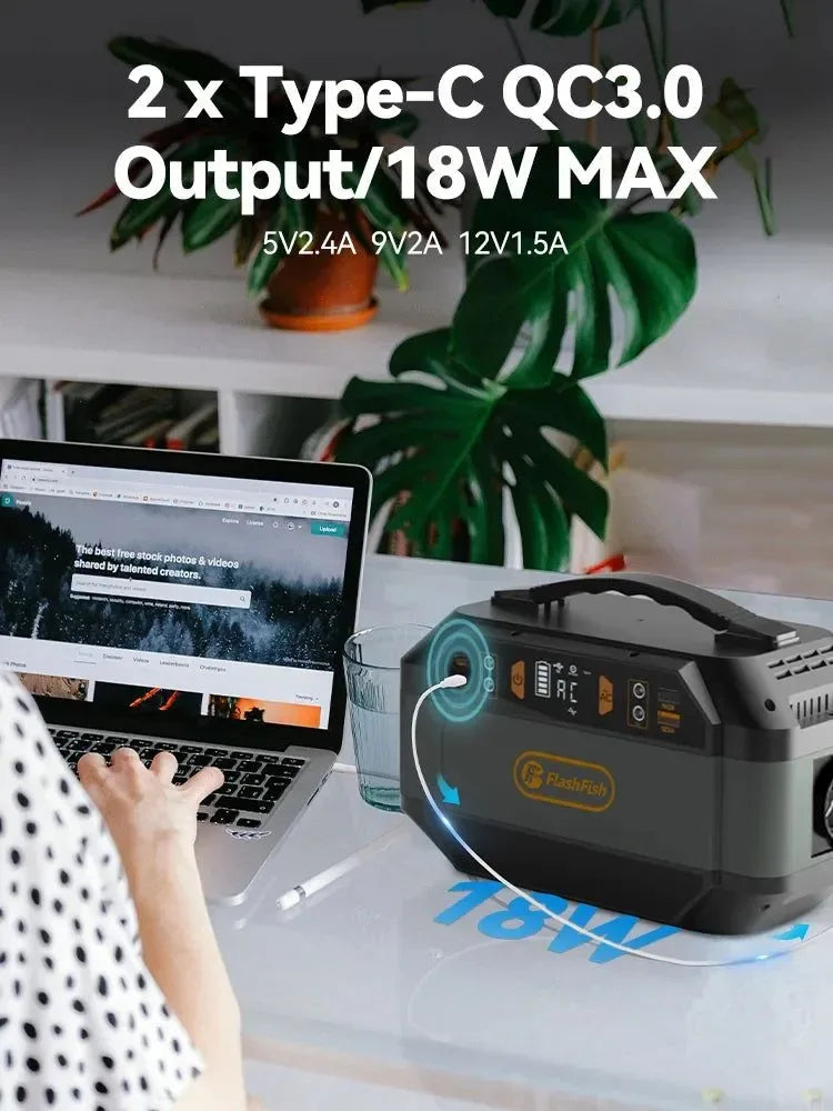 Portable Power Station 288.6Wh, 330W AC Output, 78000mAh Battery for Outdoor Camping & Emergency Power Supply - Trekker Essentials