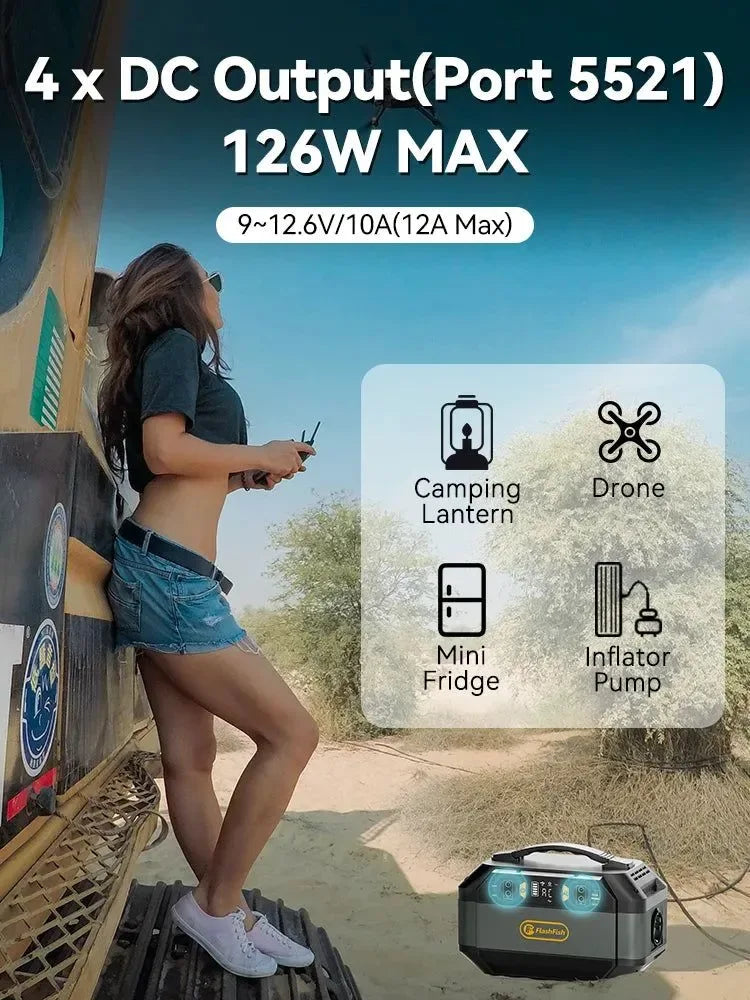 Portable Power Station 288.6Wh, 330W AC Output, 78000mAh Battery for Outdoor Camping & Emergency Power Supply - Trekker Essentials