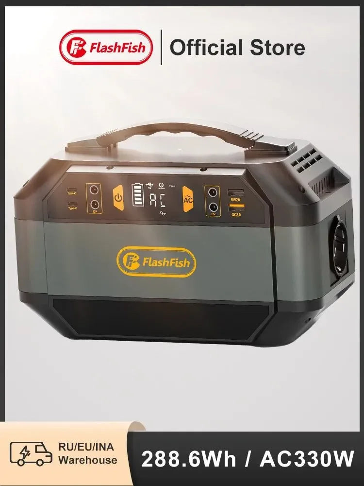 Portable Power Station 288.6Wh, 330W AC Output, 78000mAh Battery for Outdoor Camping & Emergency Power Supply - Trekker Essentials