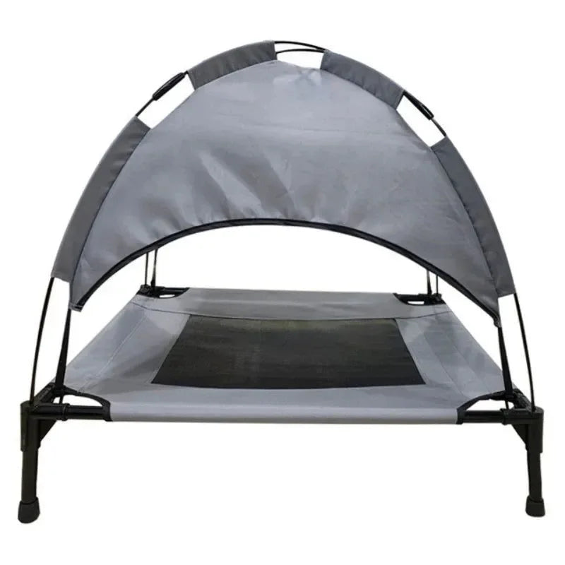 Portable Raised Pet Bed with Sun Canopy for Outdoor Camping - Trekker Essentials