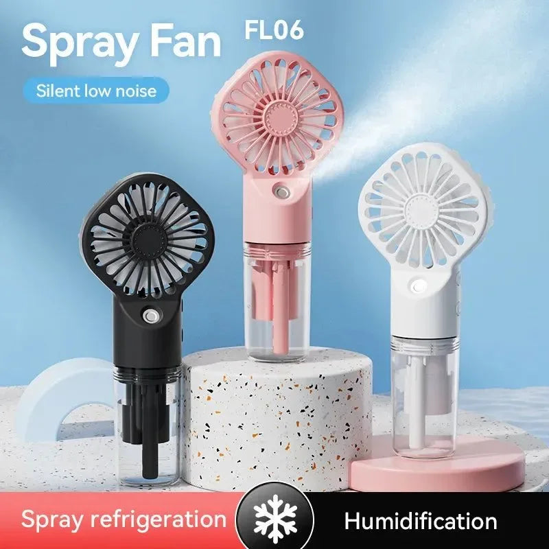 Portable Rechargeable Handheld Misting Fan - Battery Operated USB Mini Air Conditioner for Travel and Outdoor Use - Trekker Essentials