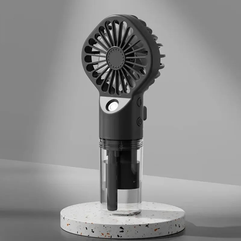 Portable Rechargeable Handheld Misting Fan - Battery Operated USB Mini Air Conditioner for Travel and Outdoor Use - Trekker Essentials