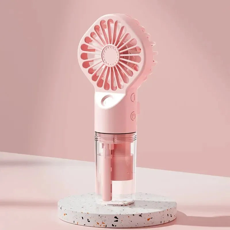 Portable Rechargeable Handheld Misting Fan - Battery Operated USB Mini Air Conditioner for Travel and Outdoor Use - Trekker Essentials