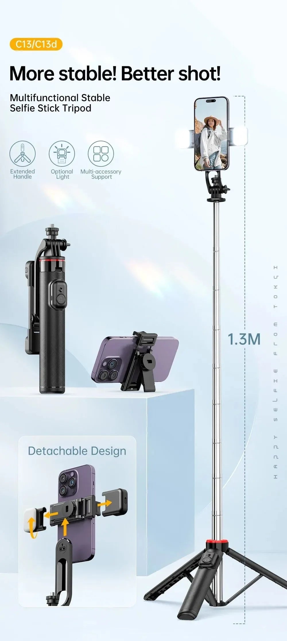 Portable Selfie Stick Tripod with Bluetooth Remote & 360° Phone Holder - Trekker Essentials