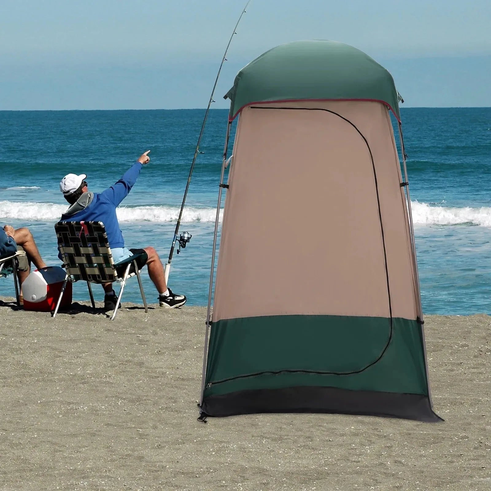 Portable Shower & Toilet Tent - 160x160x240cm Outdoor Privacy Shelter for Camping & Beach - Trekker Essentials