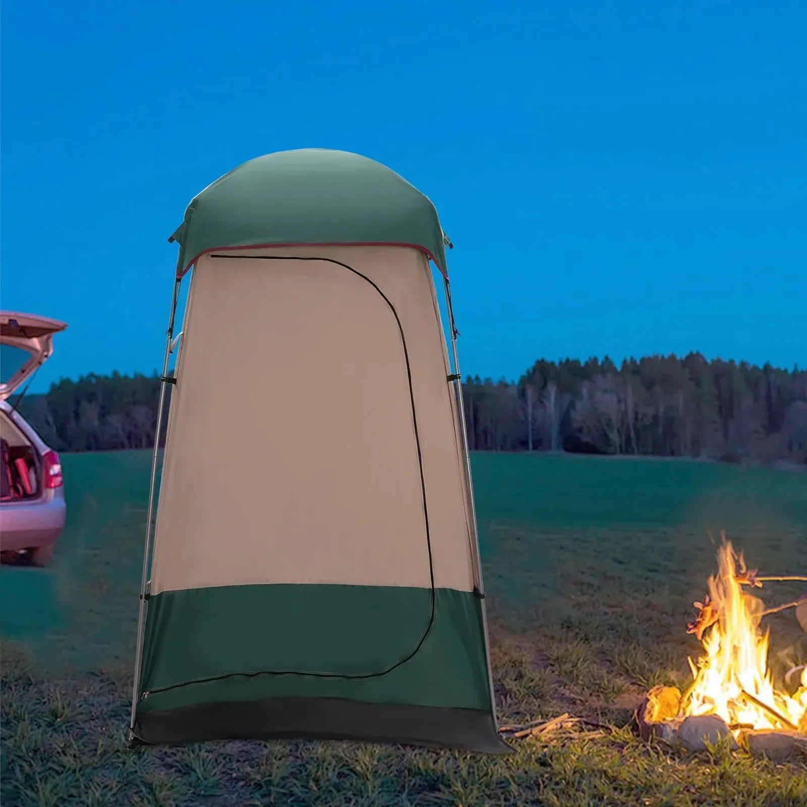 Portable Shower & Toilet Tent - 160x160x240cm Outdoor Privacy Shelter for Camping & Beach - Trekker Essentials