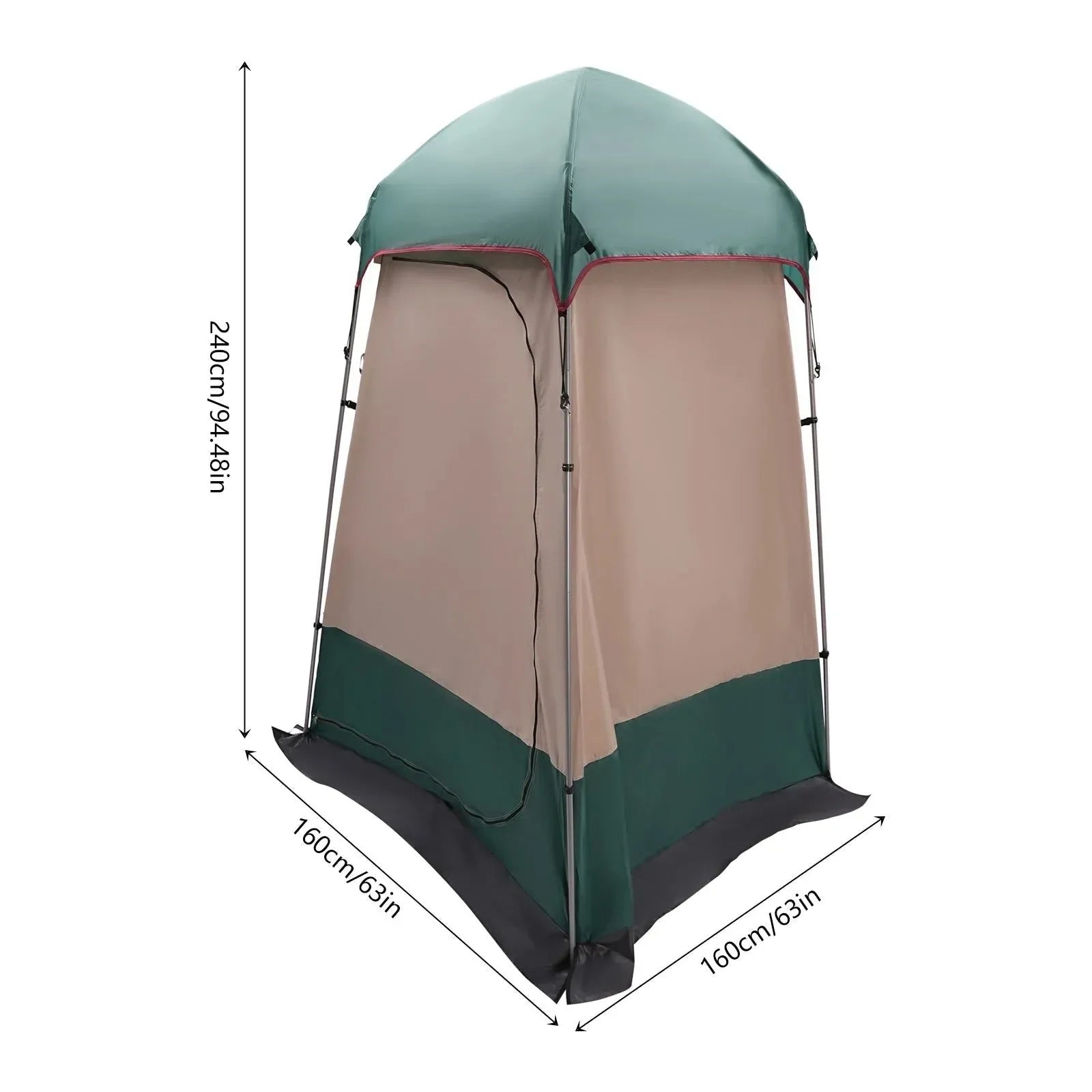 Portable Shower & Toilet Tent - 160x160x240cm Outdoor Privacy Shelter for Camping & Beach - Trekker Essentials