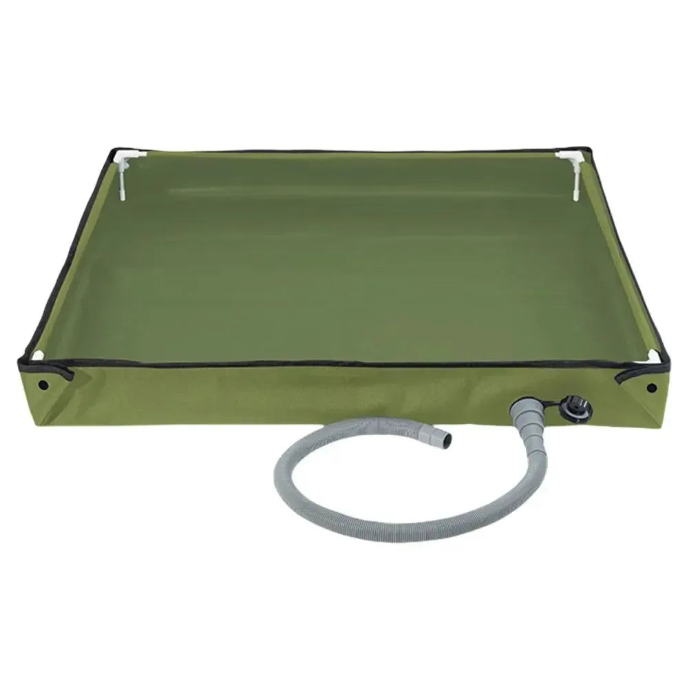 Portable Shower Tray & Floor Base: 80cm Foldable Camping Shower Pan & Pet Bath Basin - Trekker Essentials