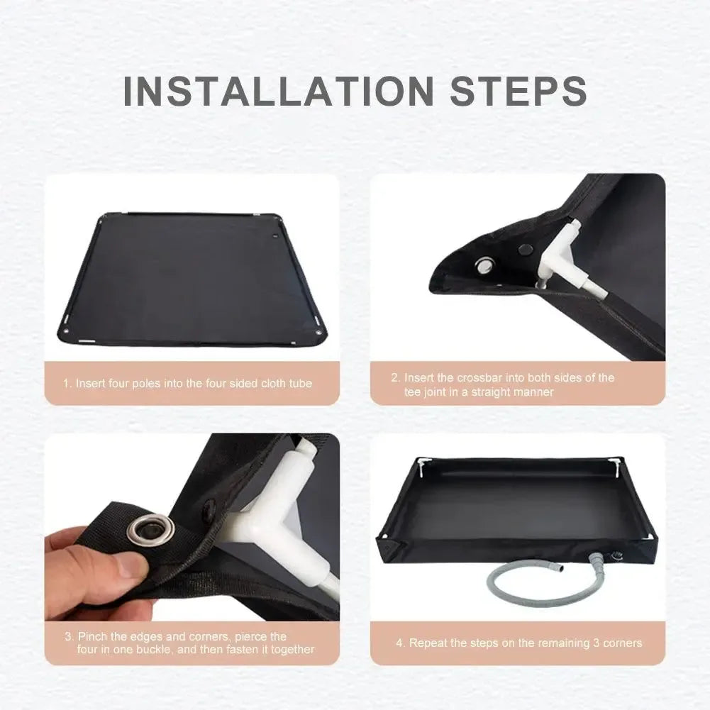 Portable Shower Tray & Floor Base: 80cm Foldable Camping Shower Pan & Pet Bath Basin - Trekker Essentials