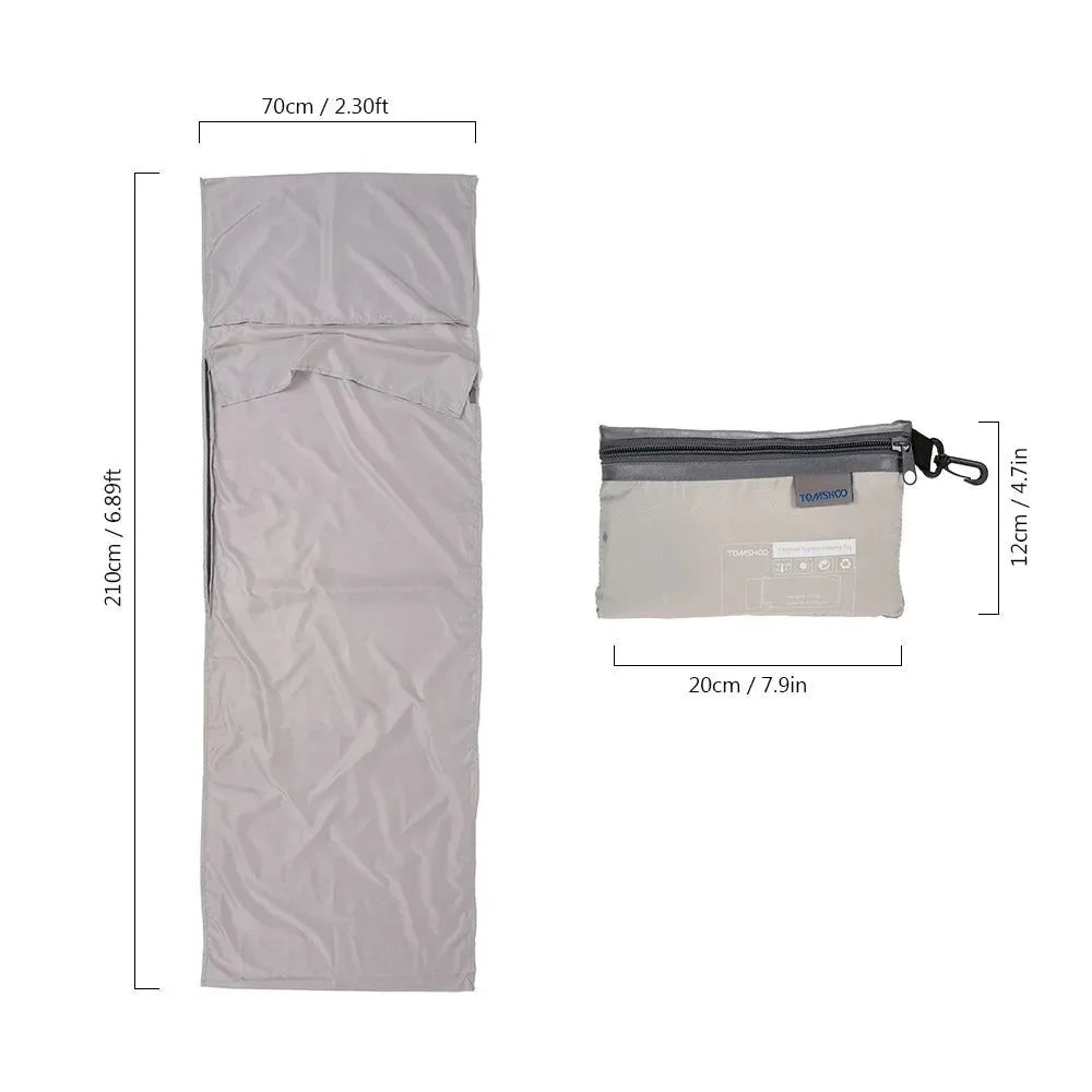 Portable Sleeping Bag Liner with Pillowcase - 70x210CM, Polyester Pongee, for Camping, Hiking, and Travel - Trekker Essentials