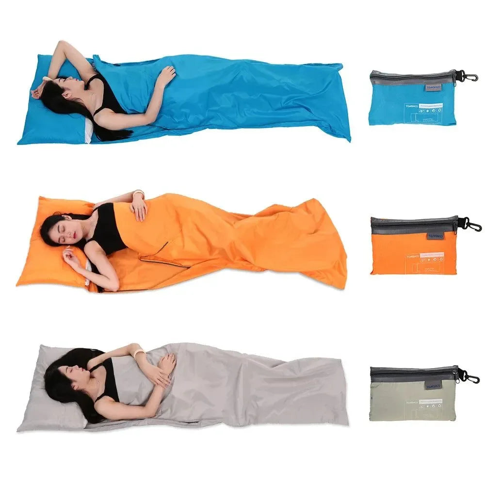 Portable Sleeping Bag Liner with Pillowcase - 70x210CM, Polyester Pongee, for Camping, Hiking, and Travel - Trekker Essentials