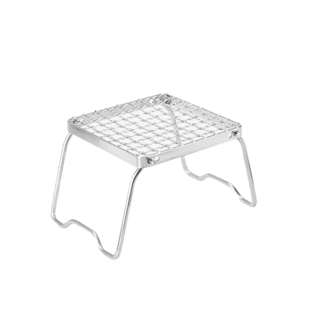 Portable Stainless Steel Camping Grill & Stove Stand - Multifunctional Folding BBQ Grate - Trekker Essentials