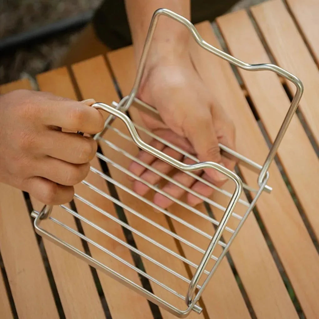 Portable Stainless Steel Camping Grill & Stove Stand - Multifunctional Folding BBQ Grate - Trekker Essentials