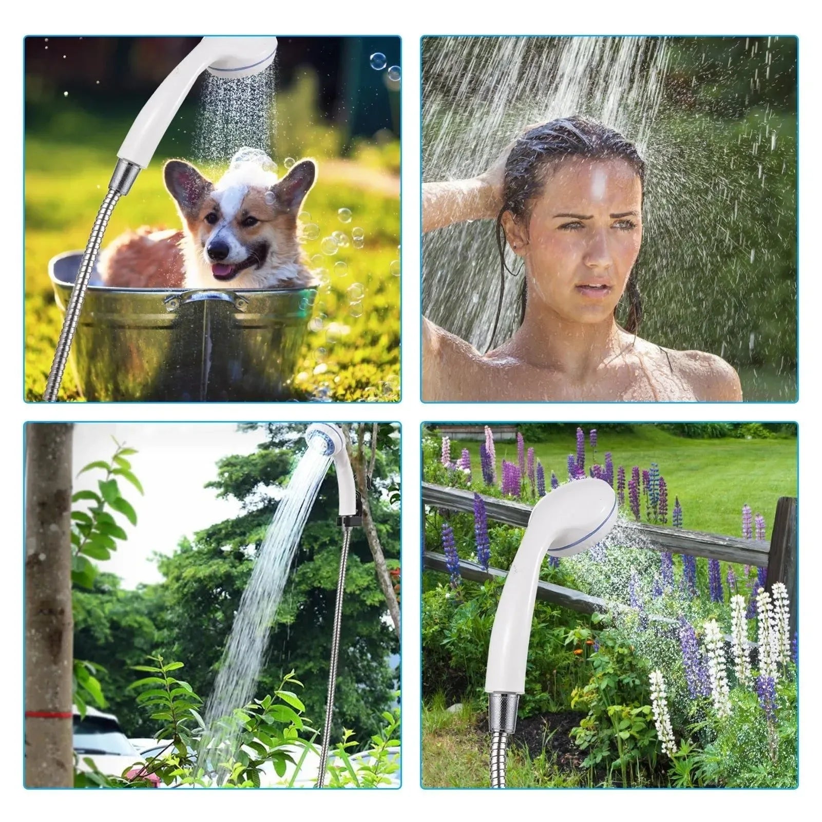 Portable USB Rechargeable Electric Shower Pump for Camping, Car Washing, and Pet Cleaning - Trekker Essentials