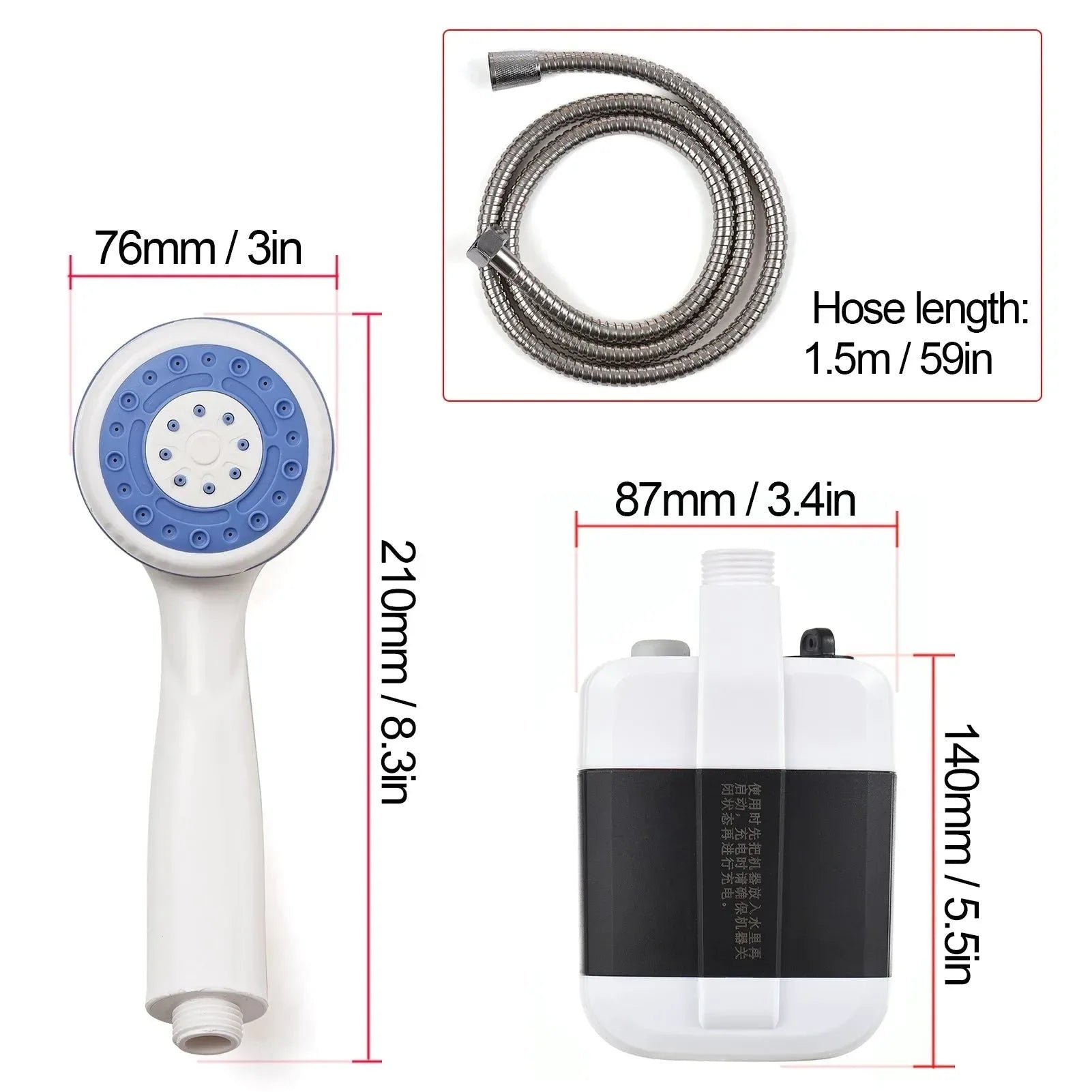 Portable USB Rechargeable Electric Shower Pump for Camping, Car Washing, and Pet Cleaning - Trekker Essentials