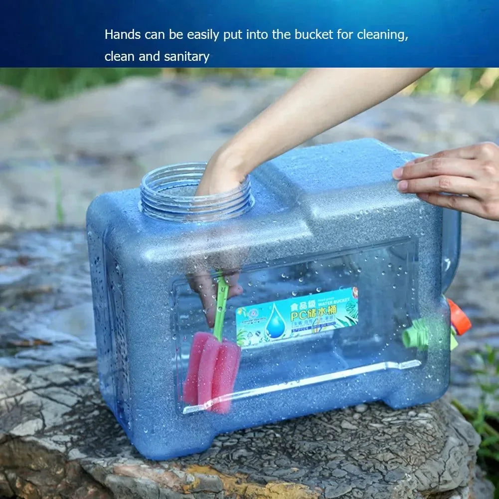 Portable Water Bucket with Faucet - Ideal for Outdoor Activities and Camping - Trekker Essentials