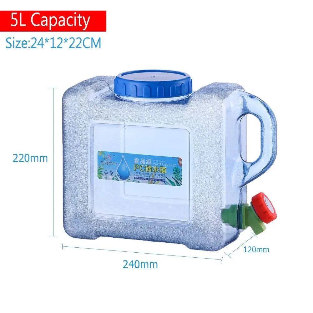 Portable Water Bucket with Faucet - Ideal for Outdoor Activities and Camping - Trekker Essentials