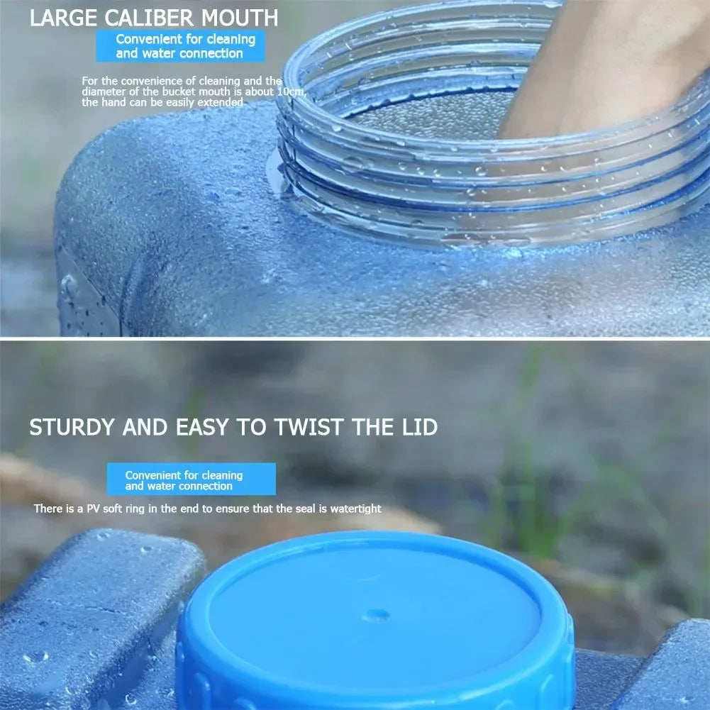 Portable Water Bucket with Faucet - Ideal for Outdoor Activities and Camping - Trekker Essentials