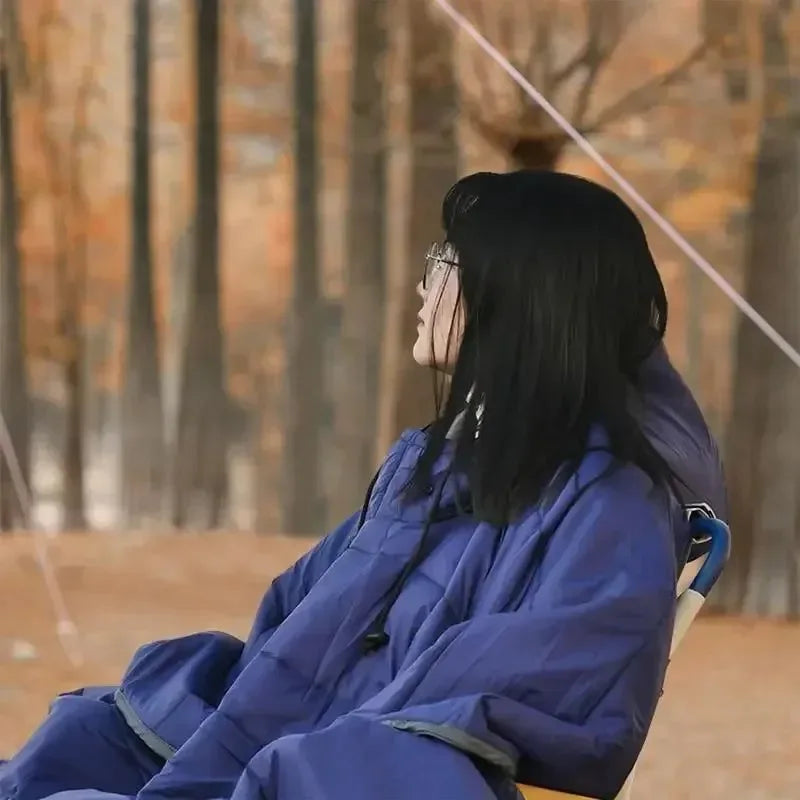 Portable Water-resistant Cloak Style Sleeping Bag - Winter Thickened and Wearable - Trekker Essentials