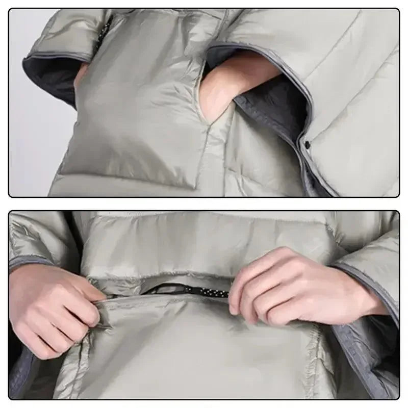 Portable Water-resistant Cloak Style Sleeping Bag - Winter Thickened and Wearable - Trekker Essentials