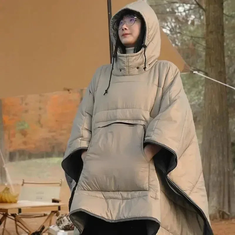 Portable Water-resistant Cloak Style Sleeping Bag - Winter Thickened and Wearable - Trekker Essentials