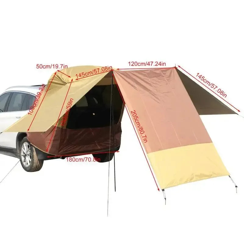 Portable Waterproof Car Awning Sun Shelter - Camping SUV Rear Tent with Quick Automatic Opening - Trekker Essentials