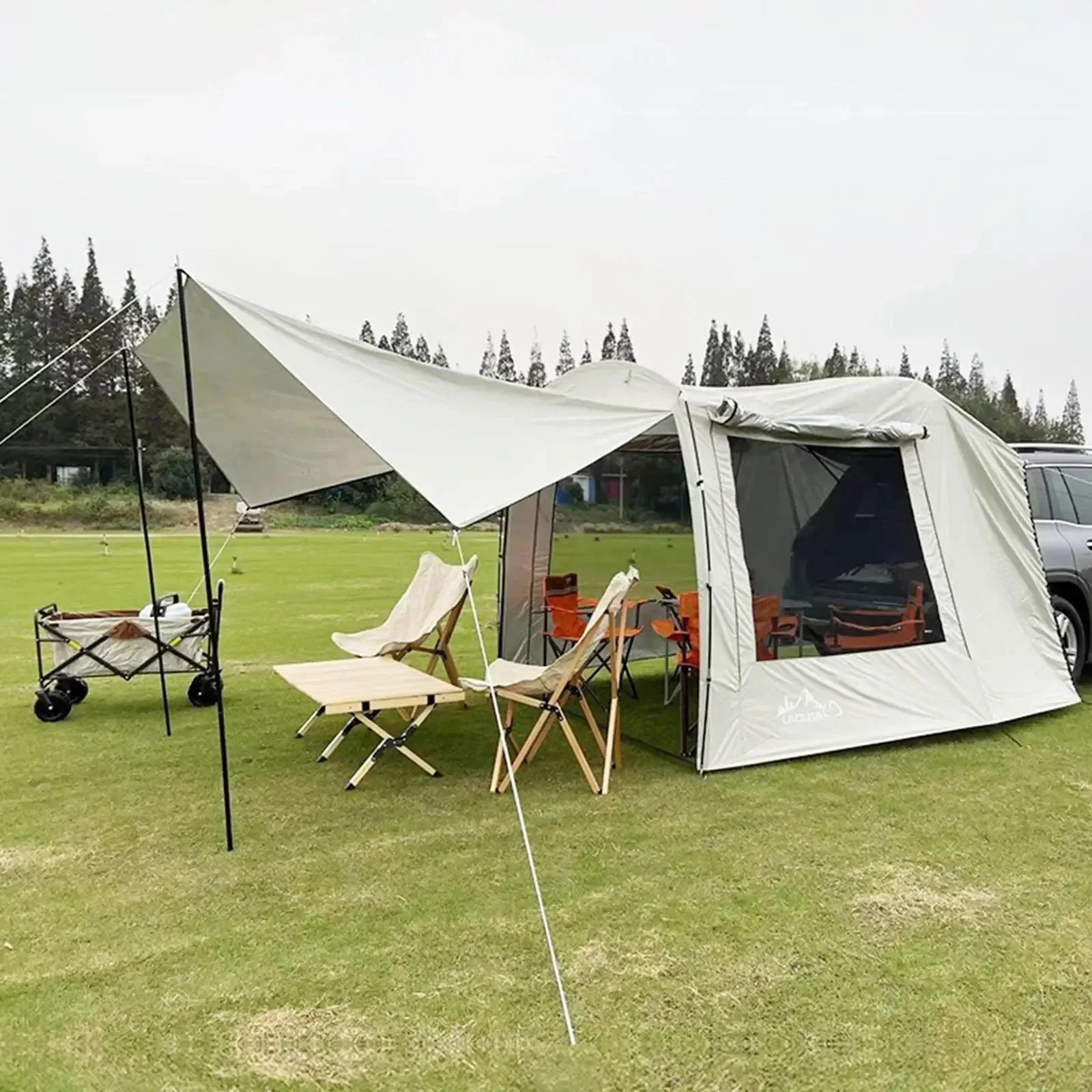Portable Waterproof Car Rear Tent – Outdoor Camping Shelter Tent Roof Top for Beach - Trekker Essentials
