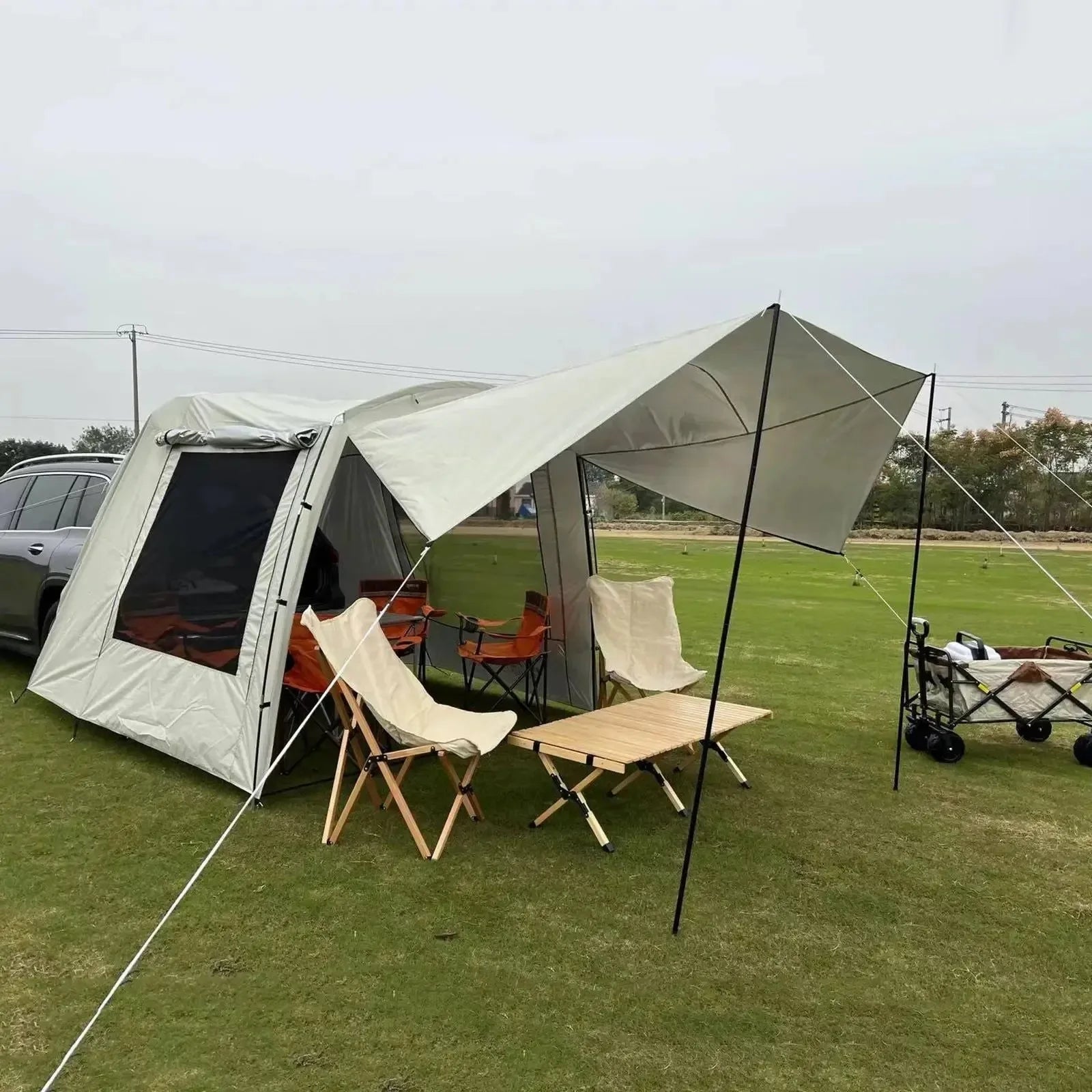 Portable Waterproof Car Rear Tent – Outdoor Camping Shelter Tent Roof Top for Beach - Trekker Essentials