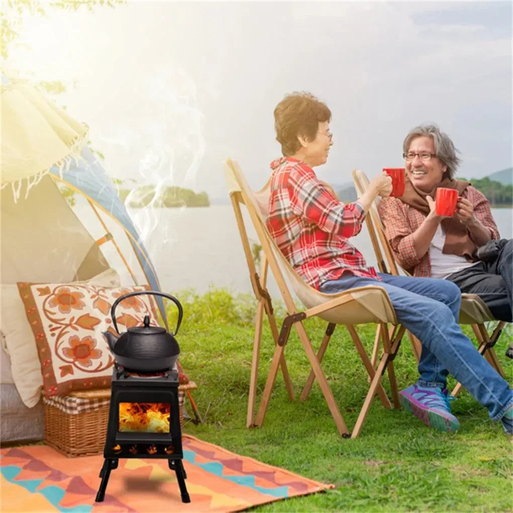 Portable Wood Burning Camp Stove - Windproof Outdoor Heater & Cooker for Camping - Trekker Essentials