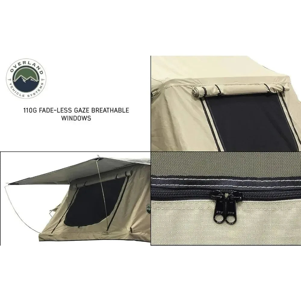 Premium 4-Season Roof Top Tent – Waterproof, Aluminum Frame, Includes Foam Mattress & Ladder - Trekker Essentials