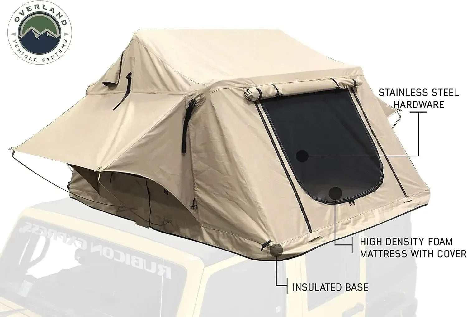 Premium 4-Season Roof Top Tent – Waterproof, Aluminum Frame, Includes Foam Mattress & Ladder - Trekker Essentials