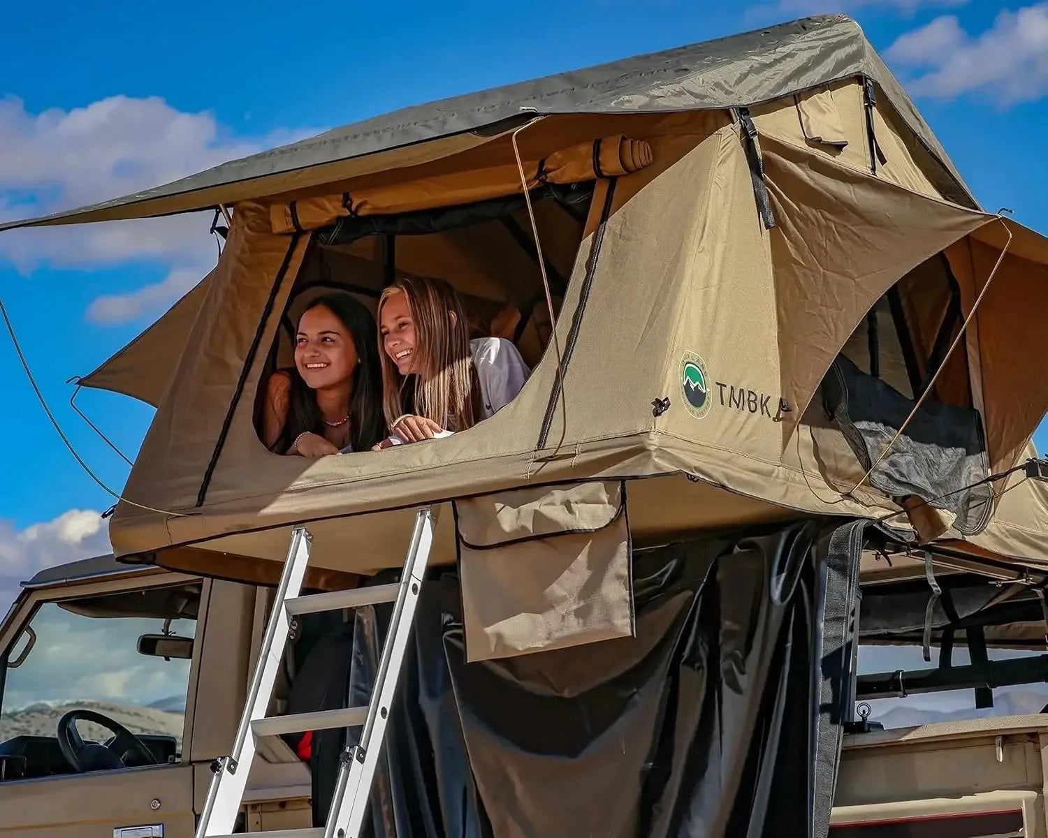 Premium 4-Season Roof Top Tent – Waterproof, Aluminum Frame, Includes Foam Mattress & Ladder - Trekker Essentials
