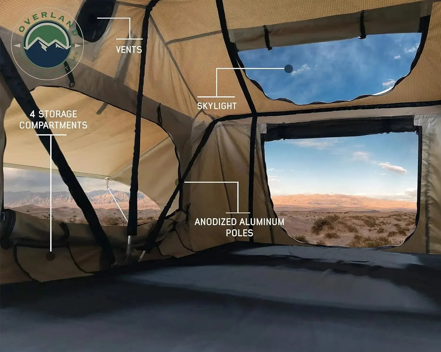 Premium 4-Season Roof Top Tent – Waterproof, Aluminum Frame, Includes Foam Mattress & Ladder - Trekker Essentials