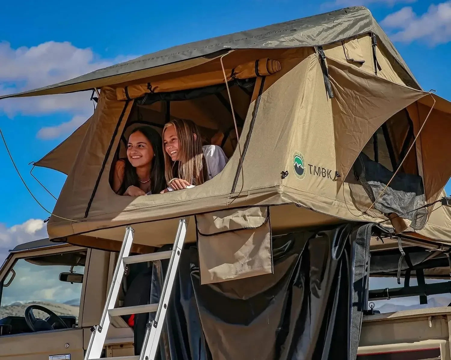 Premium 4-Season Roof Top Tent – Waterproof, Aluminum Frame, Includes Foam Mattress & Ladder - Trekker Essentials