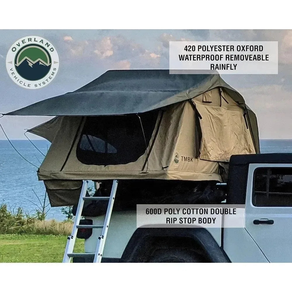 Premium 4-Season Roof Top Tent – Waterproof, Aluminum Frame, Includes Foam Mattress & Ladder - Trekker Essentials