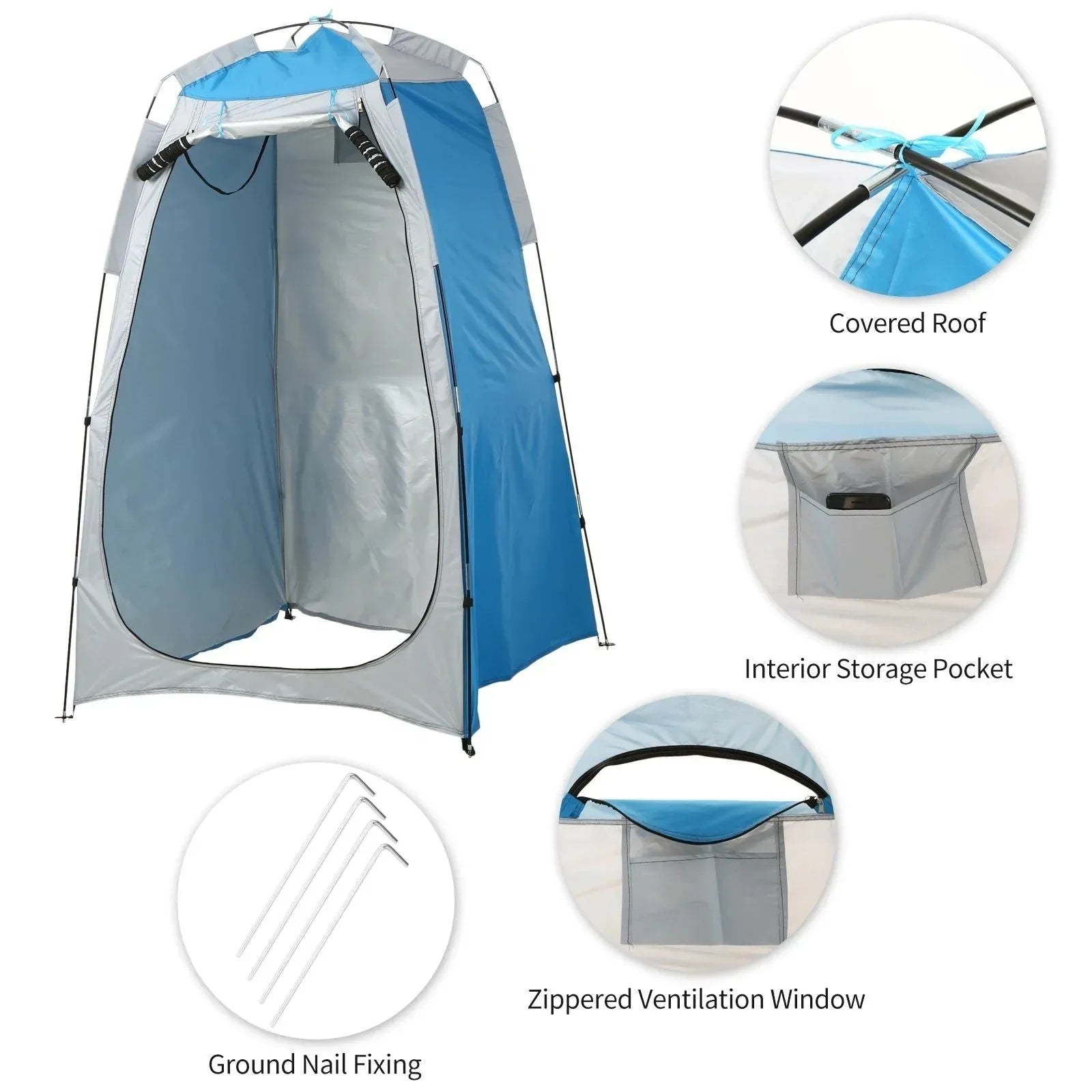Privacy Shelter Tent - Portable Outdoor Camping Beach Shower, Toilet, and Changing Tent with Window - Trekker Essentials