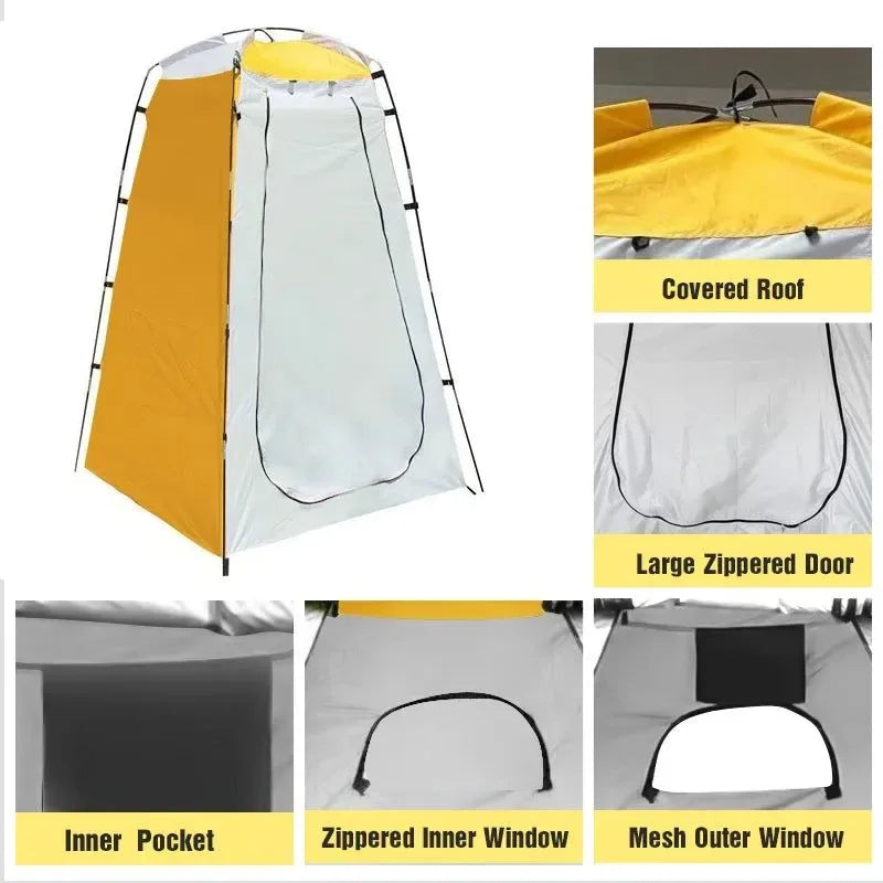 Privacy Shower Tent - Outdoor Waterproof Changing Room Shelter for Camping, Hiking, Emergency Toilet, and Shower Bathroom - Trekker Essentials