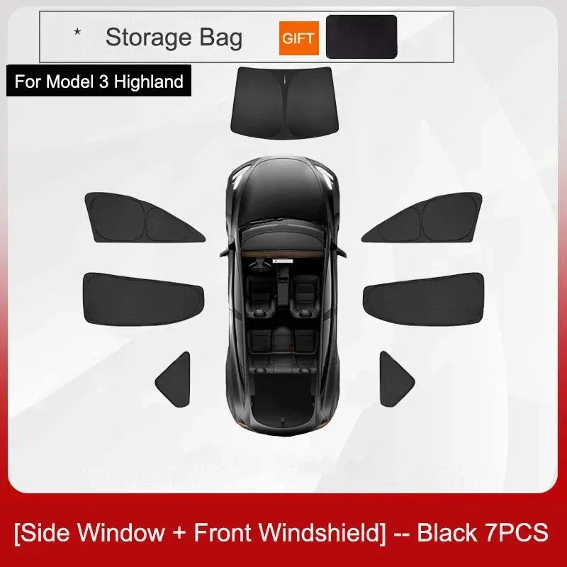 Privacy Sun Shade for Tesla Model 3 Highland – Custom-Fit Side Window & Sunroof Sunshade - Trekker Essentials