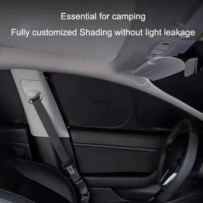 Privacy Sun Shade for Tesla Model 3 Highland – Custom-Fit Side Window & Sunroof Sunshade - Trekker Essentials
