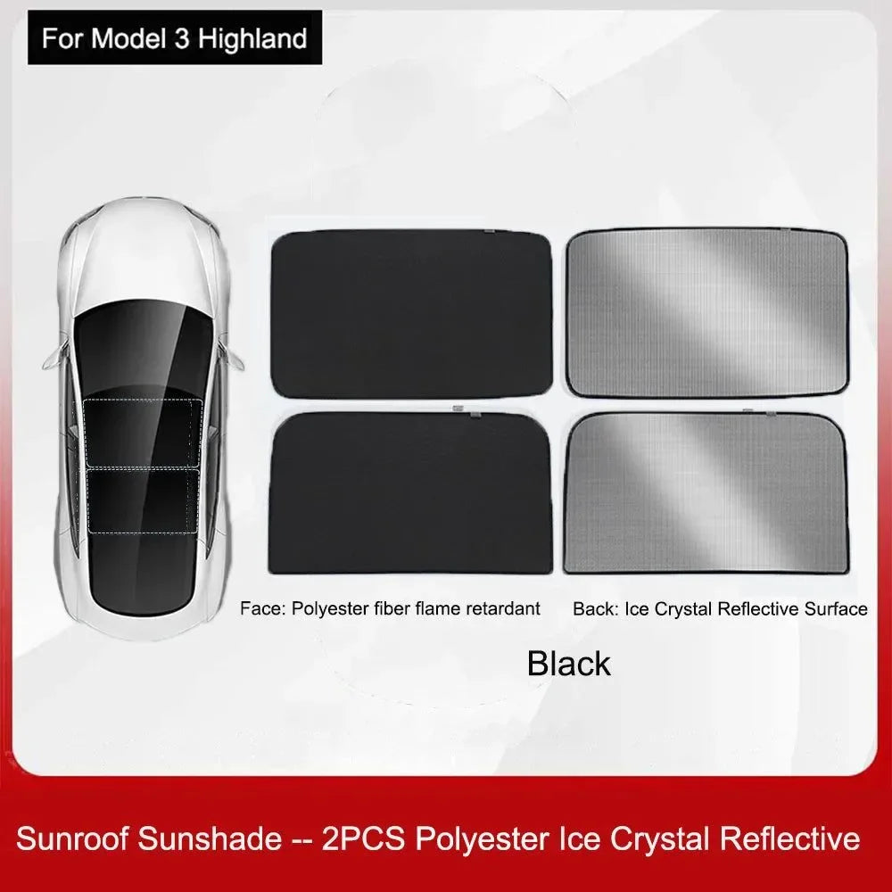 Privacy Sun Shade for Tesla Model 3 Highland – Custom-Fit Side Window & Sunroof Sunshade - Trekker Essentials