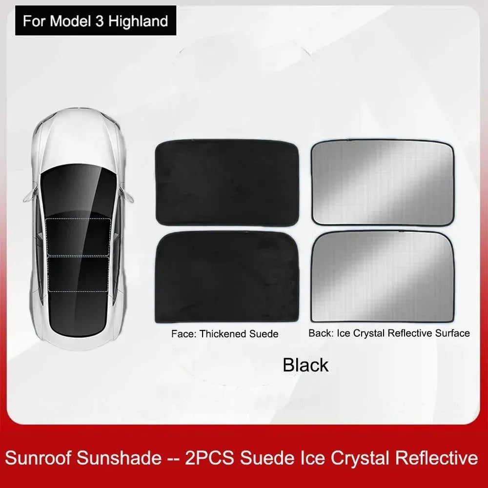 Privacy Sun Shade for Tesla Model 3 Highland – Custom-Fit Side Window & Sunroof Sunshade - Trekker Essentials