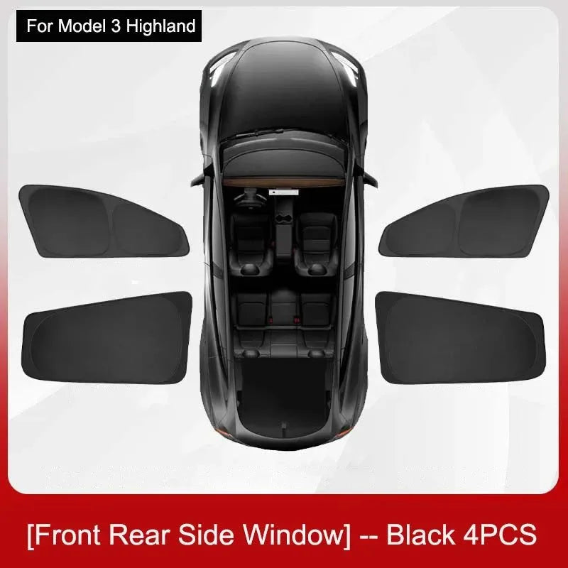 Privacy Sun Shade for Tesla Model 3 Highland – Custom-Fit Side Window & Sunroof Sunshade - Trekker Essentials
