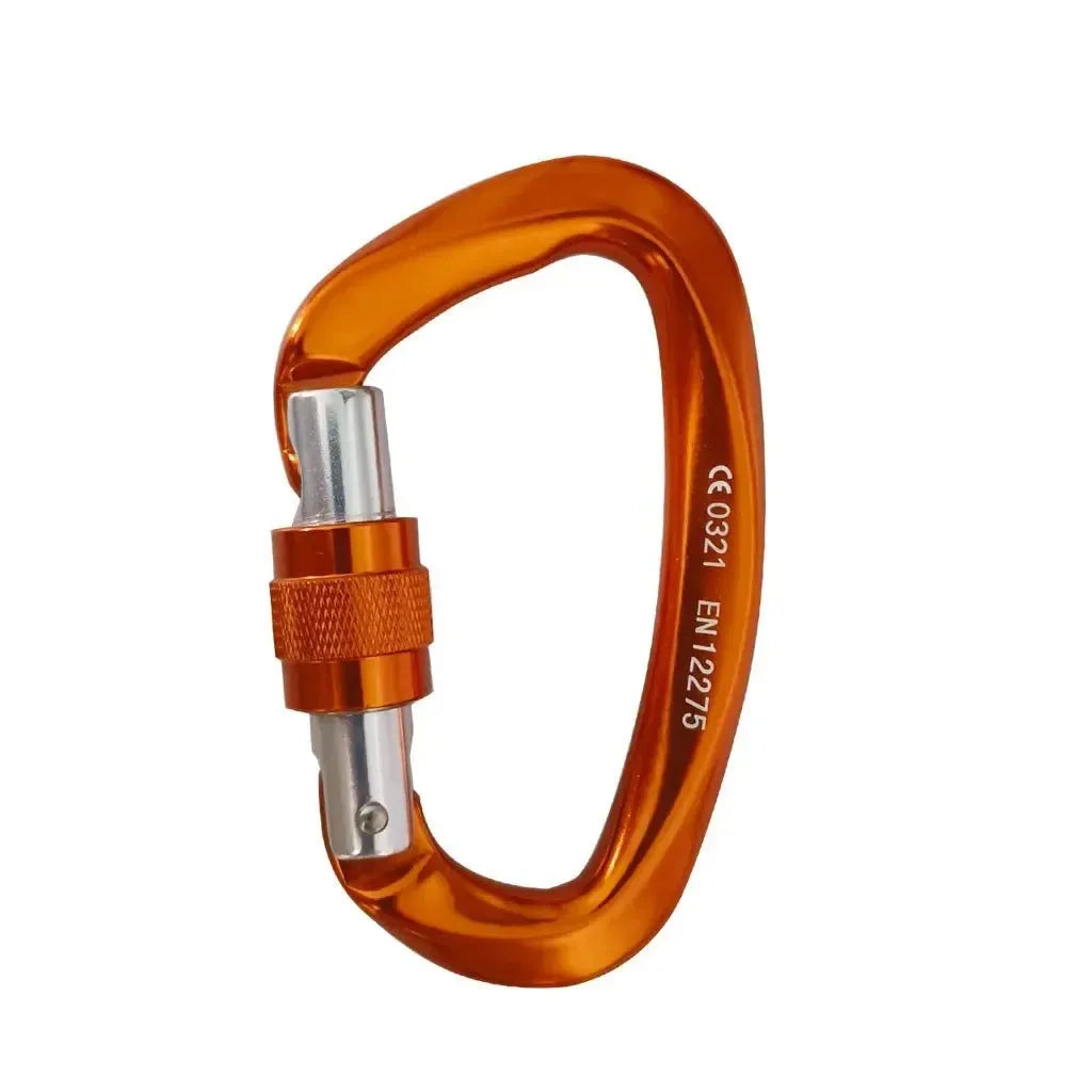 Professional 25KN D-Shaped Climbing Carabiner: Essential Safety Lock for Outdoor Mountaineering - Trekker Essentials