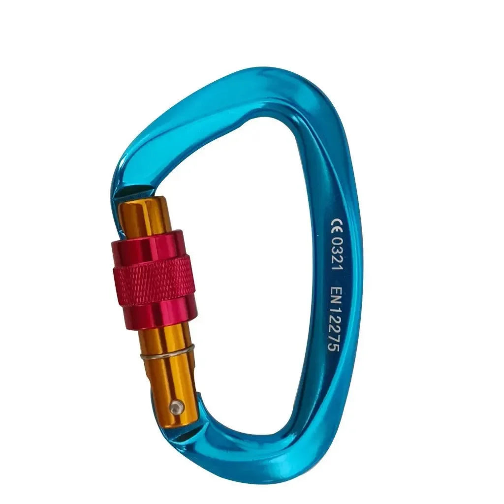 Professional 25KN D-Shaped Climbing Carabiner: Essential Safety Lock for Outdoor Mountaineering - Trekker Essentials