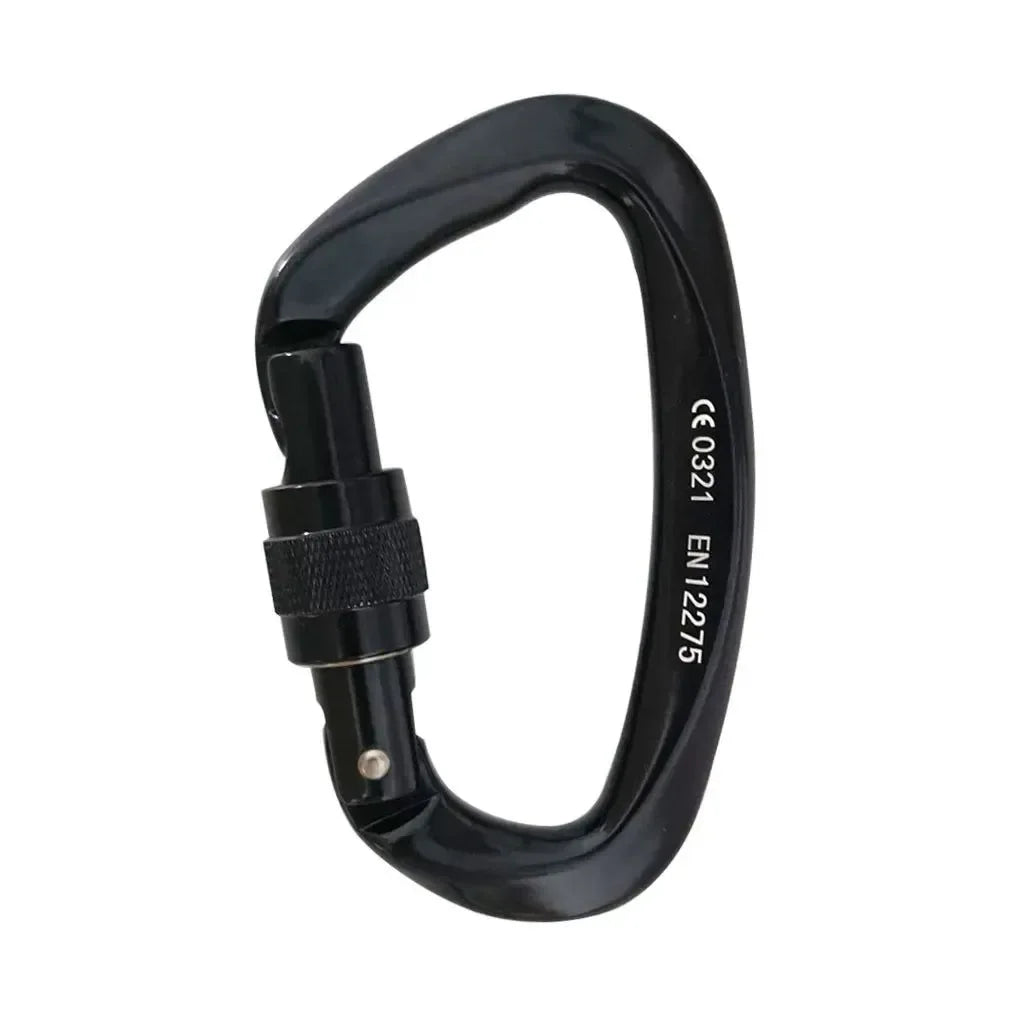 Professional 25KN D-Shaped Climbing Carabiner: Essential Safety Lock for Outdoor Mountaineering - Trekker Essentials