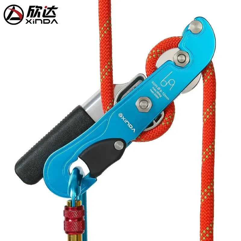 Professional Handle-Control Descent Device for Rock Climbing - STOP Abseiling and Rappelling Brake - Trekker Essentials